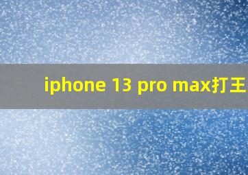 iphone 13 pro max打王者